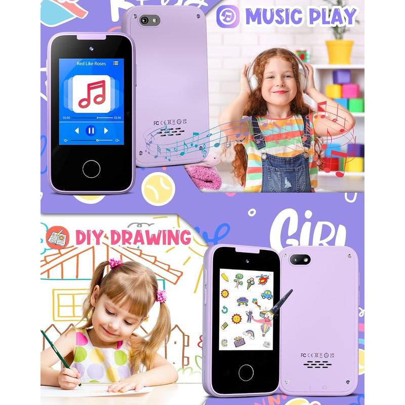 Kids Smart Phone Gifts for Girls 6-8 Year Old,Touchscreen Toy Cell Phone with Multi APPs 8G TF Card for Learning Play Christmas Birthday Gifts for Girls Age 3 4 5 6 7 8 9