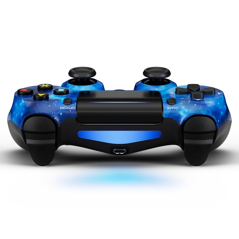 ISHAKO Wireless Game Controller for PS4 PS3 PC Android iOS,With Double Vibration, Six Axis Gyroscope,motion sensing, Capacitive Touch Panel,Built in speaker and 3.5mm headphone jack, gamepad,PS412 universe