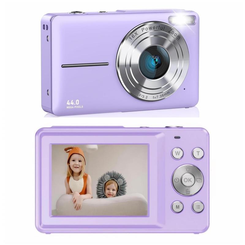 Digital Camera for Summer Gift, Rechargeable 5MP Image Sensor Cameras Digital with 16X Digital Zoom, 1080P Autofocus Anti-shake Video Camera with Fill Light, Support Single Shot & Timing Selfie & 3 Consecutive Shots, Back to School Gift, Mini Camera