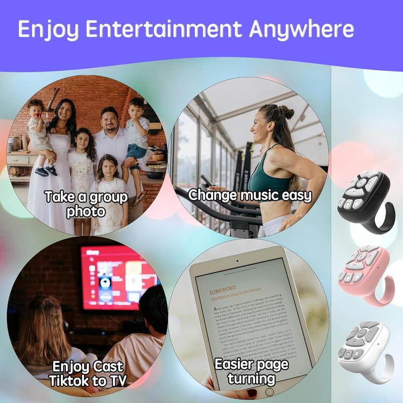 [Limited Time Deal] TikTok Scrolling Ring Microphone Remote Control, Fingertip wireless Bluetooth remote control