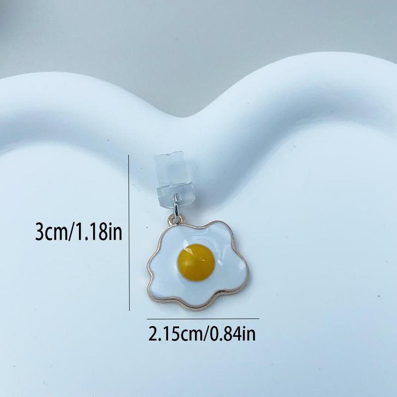 Poached Egg Charging Port Anti Dust Plug, Mobile Phone Dust Plug, Poached Egg Fried Egg Pendant, Mobile Phone Parts