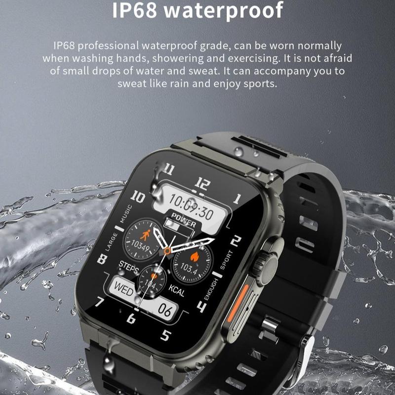 Smart Watch for Men, Answer Make Calls, More Sports Modes, Fitness Smartwatch, IP68 Waterproof, 5 to 10 Days Battery Life, Heart Rate, Android & iOS