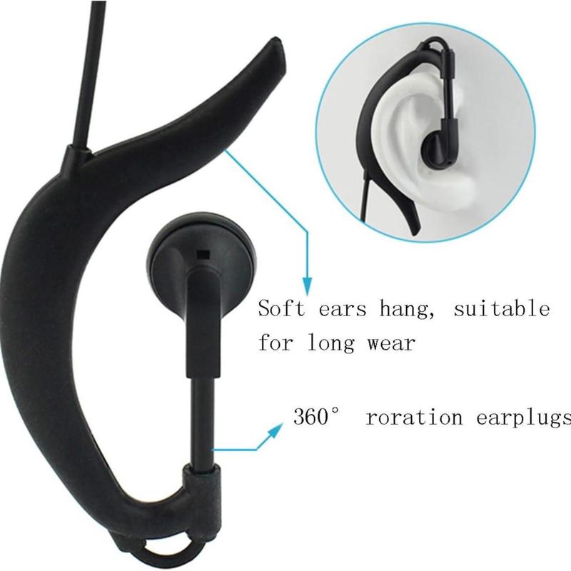 Walkie Talkie Earpiece, Earpiece with PTT & Microphone, Business Earpiece Suitable for Rail, Security, School, Hospital, Hotel