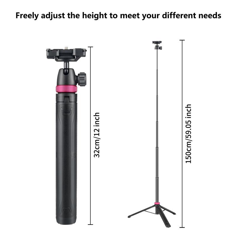 1.5m Selfie Stick Tripod Stand Phone Mount, 1 Count Extendable Cellphone Tripod Stand, Multifunctional Tripod for Phone Cold Shoe Camera for Live Streaming, Video Recording, Smartphone Accessories, Phone Holder, Selfie Stand