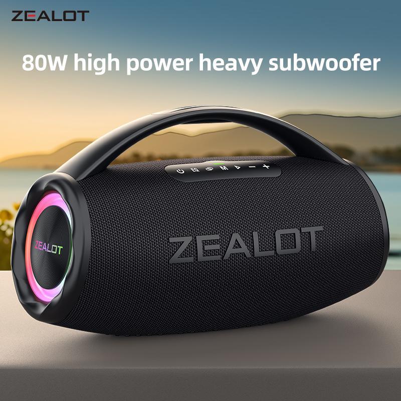 ZEALOT S97 Wireless Speaker, 80W Portable Waterproof Speaker with Power Bank Function, Outdoor Wireless Bluetooth-compatible Speaker for Camping, Beach, Party