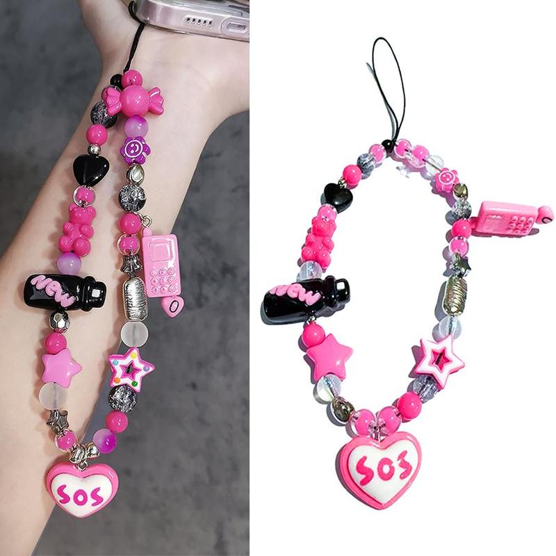 Cute Heart & Star Design Phone Lanyard, 1 Count Fashionable Phone Strap for Women & Girls, Universal Phone Accessories for Daily Use