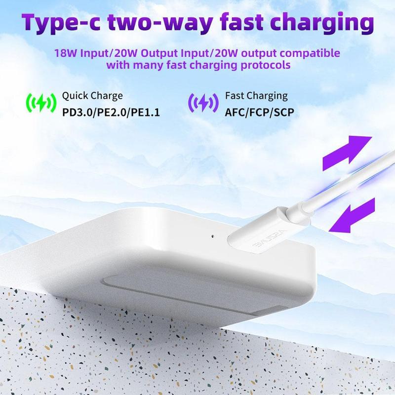 Magnetic Power Supply, 10000mAh Wireless Portable Charger with Folding Stand for iPhone 15 14 13 12, Intelligent temperature control