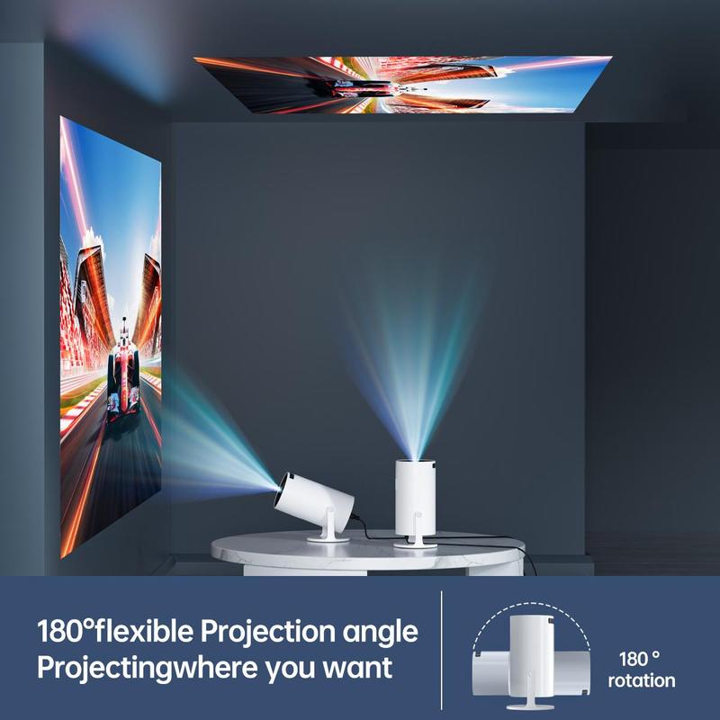 Portable Outdoor Projector, 1 Count 1080P Wired Same Screen Supported Projector, Home Theater Projector Compatible with USB HDMI 3.5mm Headphones