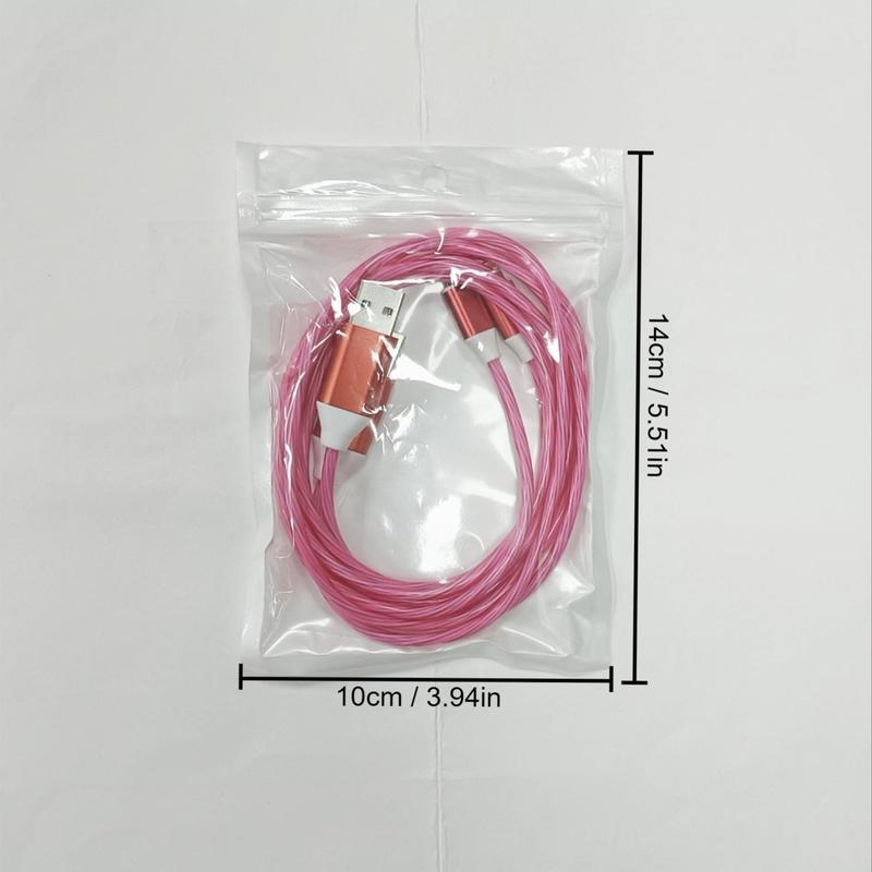 1m USB Charging Cable, Glowing LED Light Up Charger Cord, Type-C Charger Cable For iPhone Samsung Android