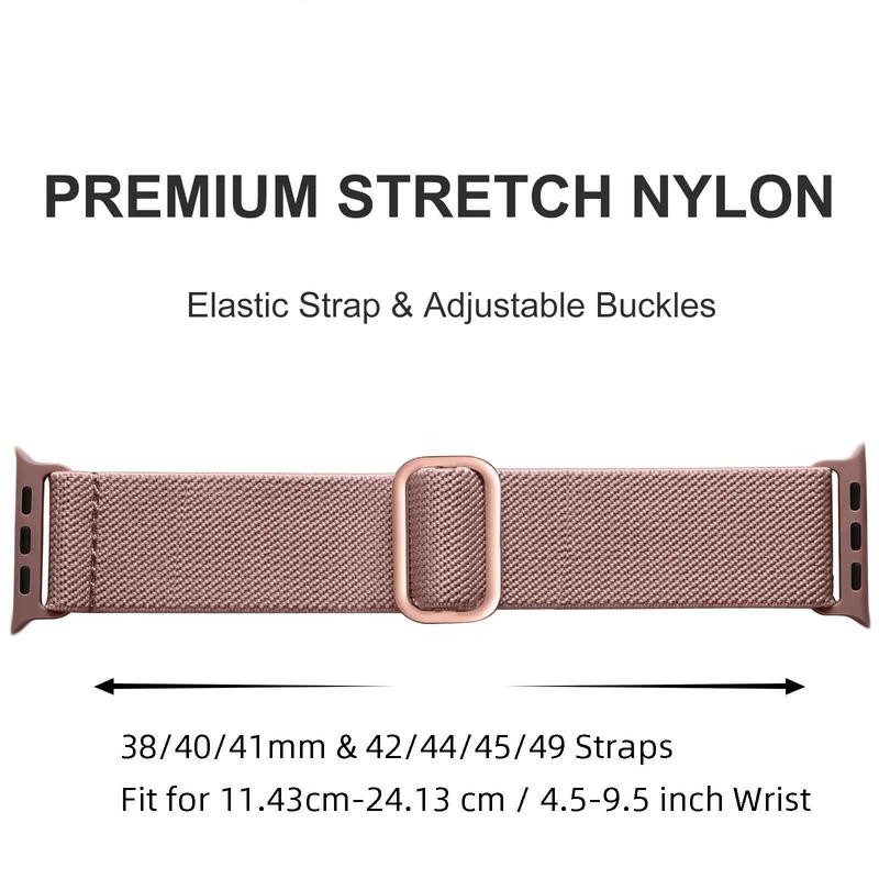 Spring Stretchy Solo Loop Nylon Watch Band for Summer (Band Only), 10pcs Soft Nylon Elastic Braided Smart Watch Bands for iWatch Series Ultra 9 8 7 6 5 4 3 2 1 SE, Smart Watch Band, Universal Fall Wearable Accessories for Men & Women