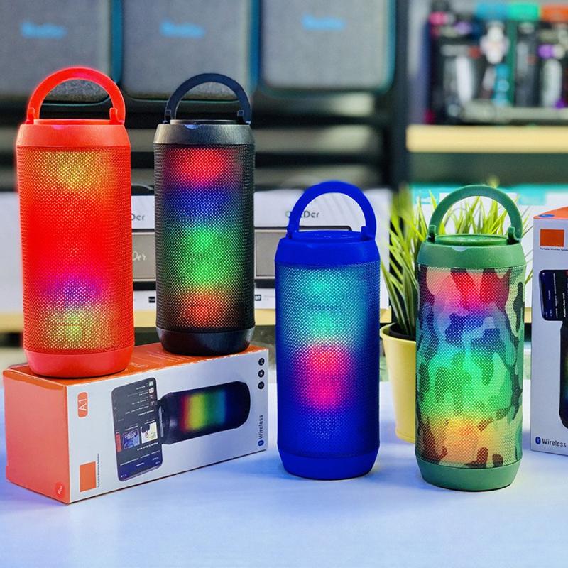 LED Color Light Wireless Bluetooth Portable Speaker with Colorful Display A1 for Universal Cell Phone And Bluetooth Device