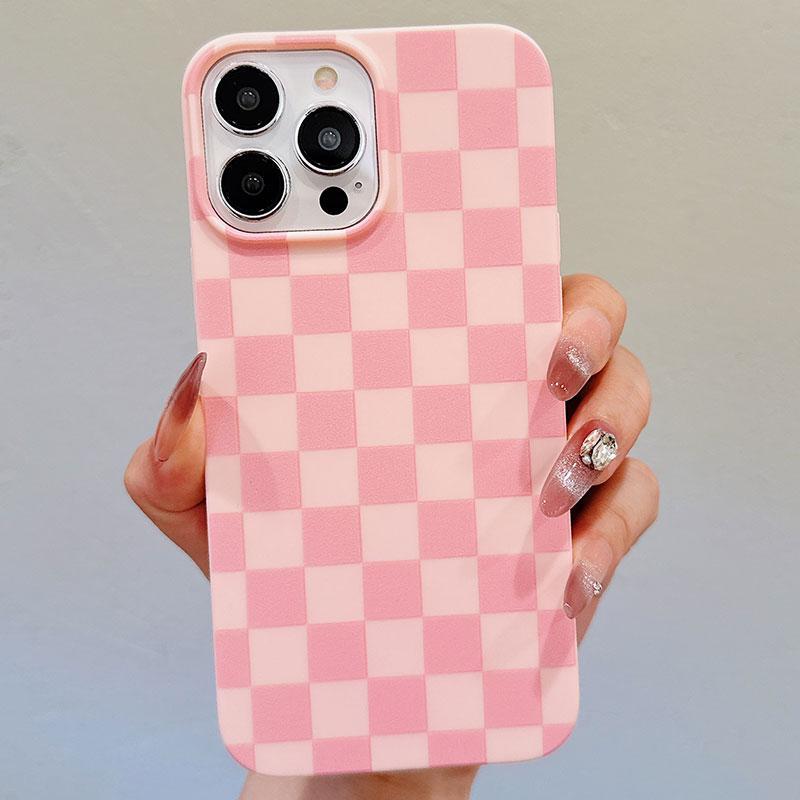 Checkerboard Pattern Phone Case, Anti-drop Cellphone Protective Case, All-inclusive Shockproof Mobile Phone Cover for iPhone 11 12 13 14 15 iPhone 16 Pro Case Series