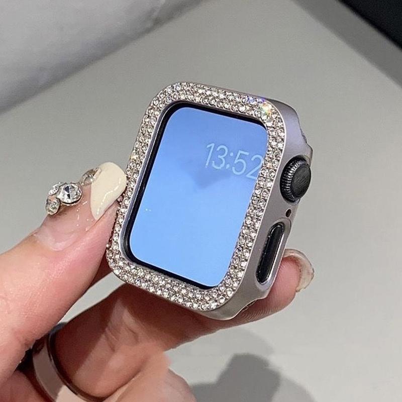 Rhinestone Decor Watch Case, Fashionable Wearable Accessories for Apple Watch Band, Smart Watch Protector Compatible with iWatch Ultra SE 9 8 7 6 5 4 3 2 1, Wearable Accessories