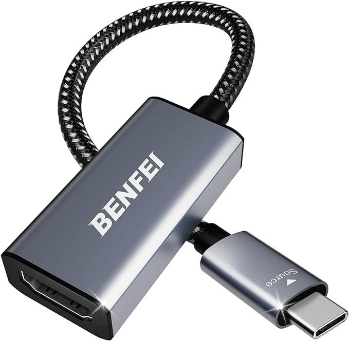 BENFEI USB Type-C to HDMI Adapter [Thunderbolt 3 4 Compatible] with iPhone 15 Pro Max, MacBook Pro Air 2023, iPad Pro, iMac, S23, XPS 17, Surface Book 3 and More