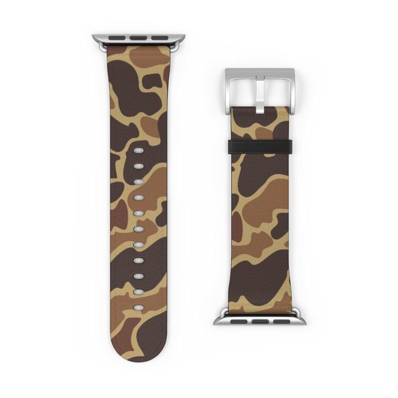 Camo Hunting Apple Watch Band Waterfowl Watch Strap 38mm - 45mm Series 3- 9 SE Woodland Camo band Old School Camo Band