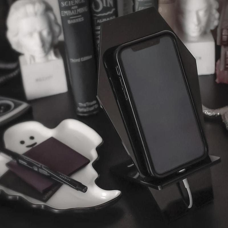 Creative Coffin-Shaped Phone Holder, Gothic-Style Phone Stand, Phone Display Stand, Cell Phone Charging Dock, Phone Accessories for Home Office, Gift