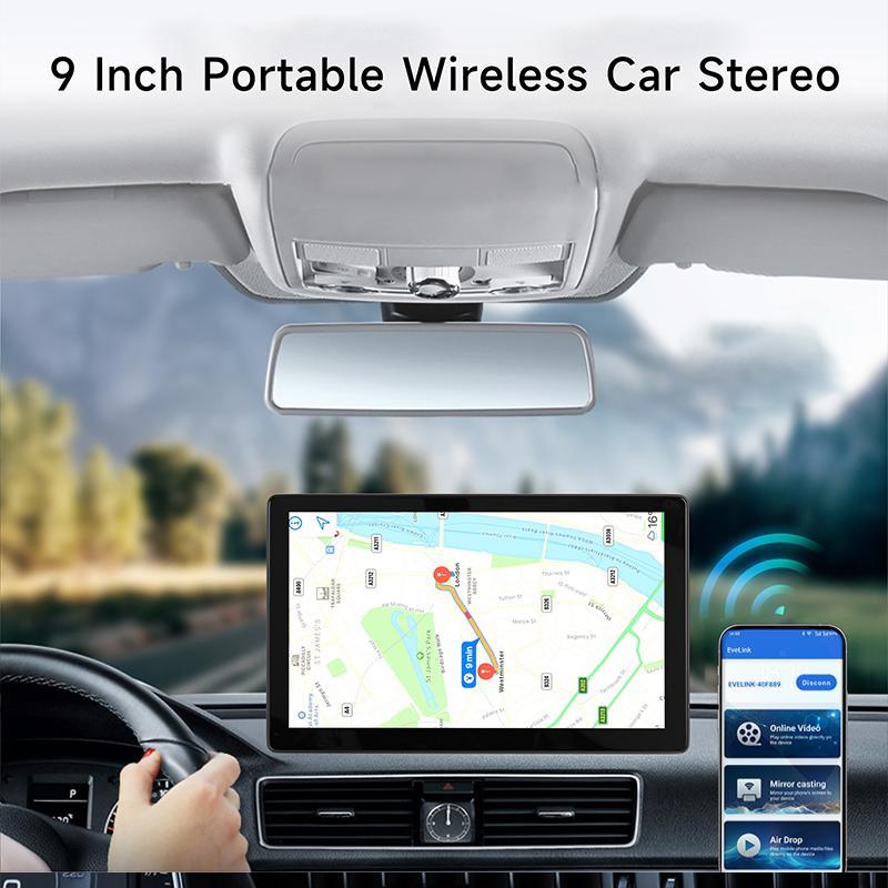 9 Inch Car MP5 Player with 32G Memory Card, Wireless Car Video Player Compatible with CarPlay, Car Interconnection Navigator