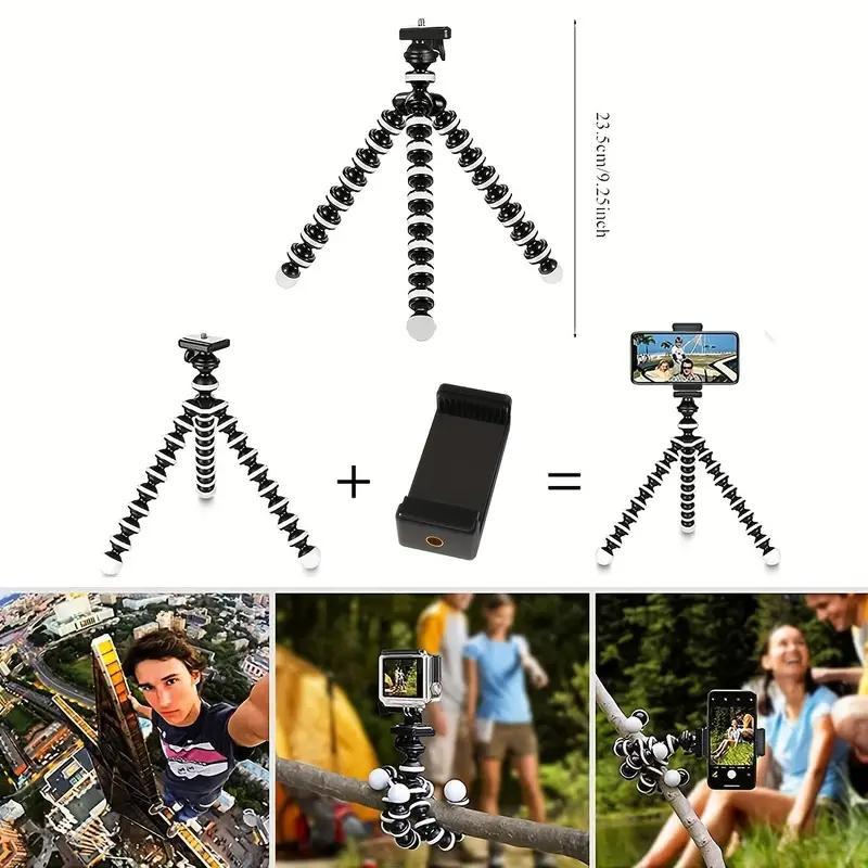 Octopus Tripod with Selfie Phone Holder, Portable Mini Handheld Vlogging Tool, Desktop Selfie Stick, Photography Stand Stabilizer with Remote Selfie