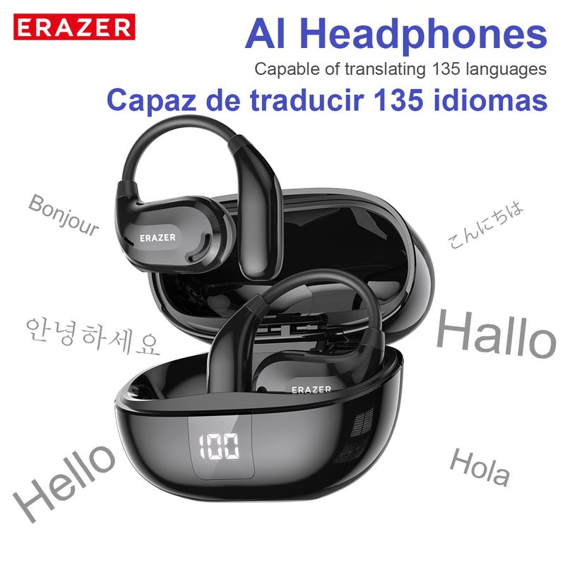 ERAZER XT66Pro OWS Translation Wireless Bluetooth Earphones Support 135 Languages Real Time Bluetooth Translation Earbuds Support Phone Calls Music AI Chat