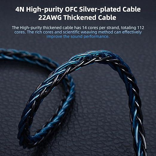 2 meter Length IEM Cable, 3.5mm C-pin in Ear Monitor  2m Cable, QDC for EDX pro, zs10 pro, zsn pro x, Castor, edx pro, zs12 pro x