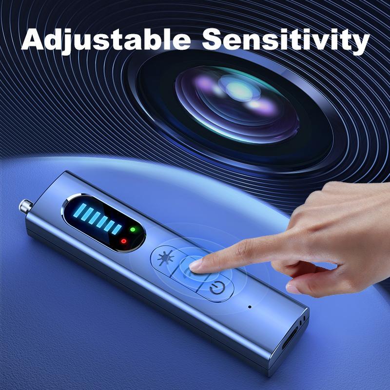 Hidden Camera Detector, GPS Tracker Detector with LED Light, Anti-spy Detector with 5-level Sensitivity & 25H Working Time