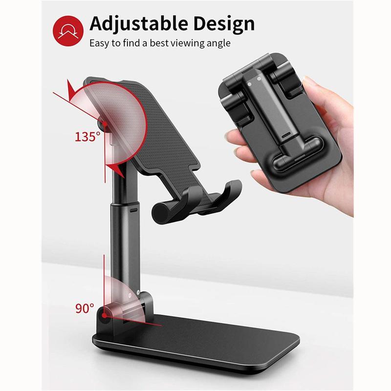 Foldable Phone Holder, Height Adjustable Phone Stand, Universal Cellphone Stand Holder for Home Office