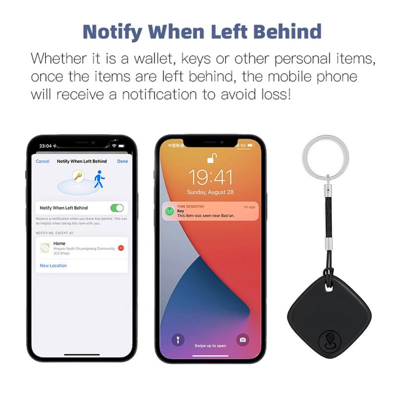 Key Finder, Item Finder works with Apple Find My (iOS only), Smart Bluetooth Tracker, for Bags, Handbags, Wallets, Carry-on, etc., Replaceable Battery