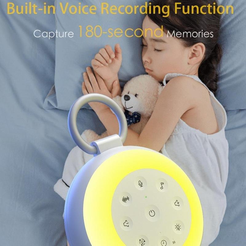 [Limited Time Deals]White Noise Sound Machine - Portable for Adults,Children,with Bluetooth Function,24 Soothing Sounds,7 Colors Light, Timer, White Noise Machine for Sleeping Office Privacy Home Gift, Christmas present Audio Speaker Mini Bluetooth