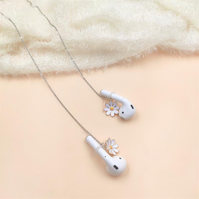 Flower Design Wireless Earphone Anti-lost Chain, Fashionable Earphone Decorative Chain for Women & Girls, Earphone Fixed Necklace, Audio & Video Accessories