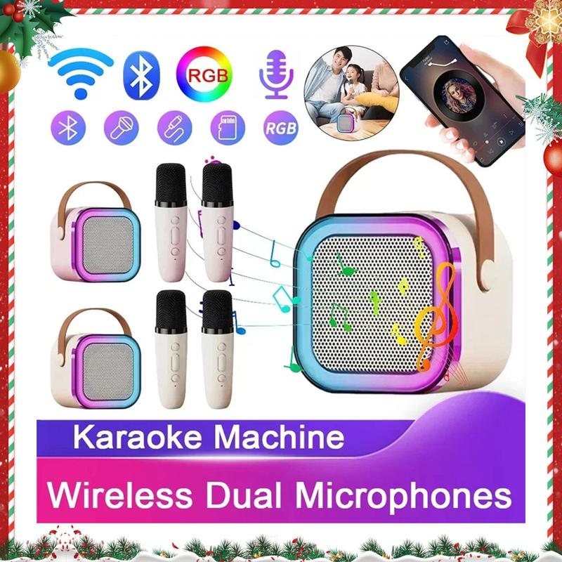 K12 Wireless Microphone Karaoke Machine Bluetooth Speaker KTV HIFI Stereo Sound RGB Colorful LED Lights For Outdoor Home Party Christmas Gift audio device