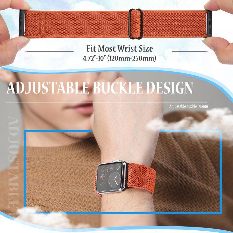 Solid Color Nylon Watch Band, Adjustable Length Watch Band for Women & Men, Wearable Accessories Compatible with iWatch Bands Series 9 8 7 SE 6 5 4 3 2 1 SE