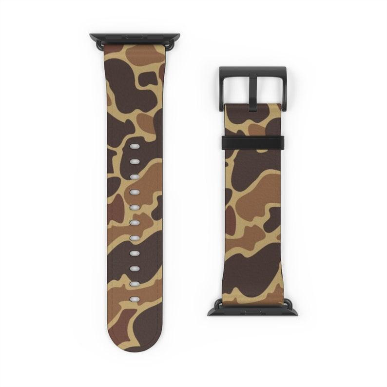 Camo Hunting Apple Watch Band Waterfowl Watch Strap 38mm - 45mm Series 3- 9 SE Woodland Camo band Old School Camo Band