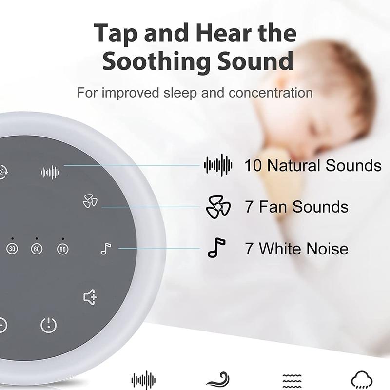 [Limited Time Deals]White Noise Sound Machine - Portable for Adults,Children,with Bluetooth Function,24 Soothing Sounds,7 Colors Light, Timer, White Noise Machine for Sleeping Office Privacy Home Gift, Christmas present Audio Speaker Mini Bluetooth