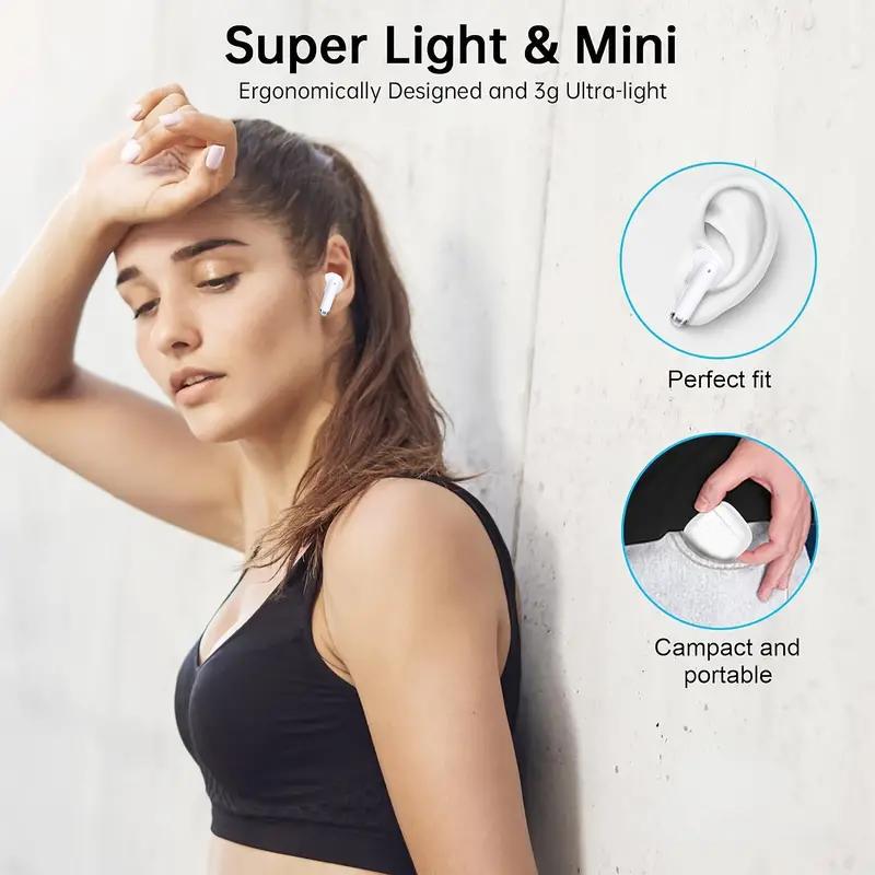 Wireless Bluetooth Earphone Noise Cancellation Bluetooth Earphones ，Long Life In-Ear Lightweight Headphones Audio Headset, Real Time High Accuracy Bluetooth Headphones Electronic Earbud