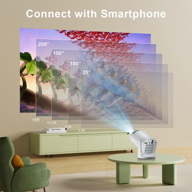 Salange M10 Portable Smart Mini Projector Audio Remote Wired Same Screen Projector for SAMSUNG Android iPhone IOS Home Cinema Sound Speaker Support 720P 1080P Videos