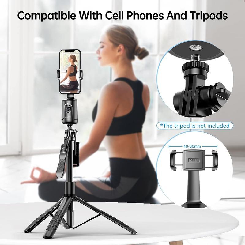 Auto Face Tracking Tripod, 360° Rotation Face Body Phone Camera Mount Smart Shooting Phone Tracking Holder for Live Vlog Streaming Video, No App Required