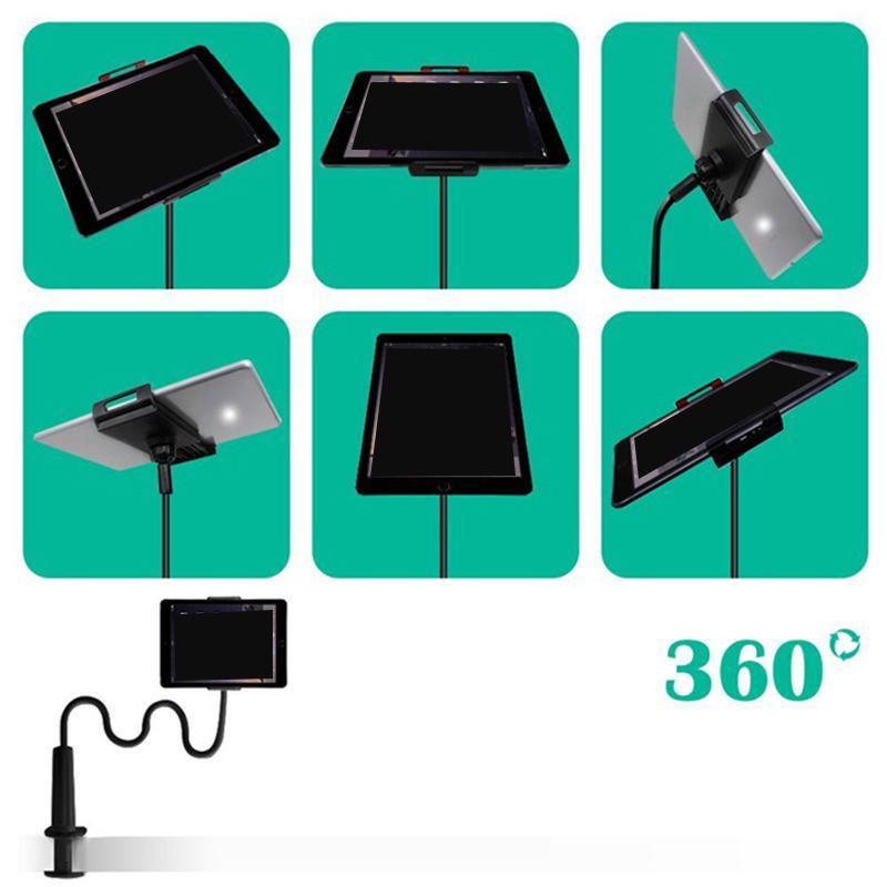 360° Rotatable Tablet Holder, Adjustable Tablet Stand, Portable Tablet Holder for Bed, Tablet & Smartphone Stand for Home Office