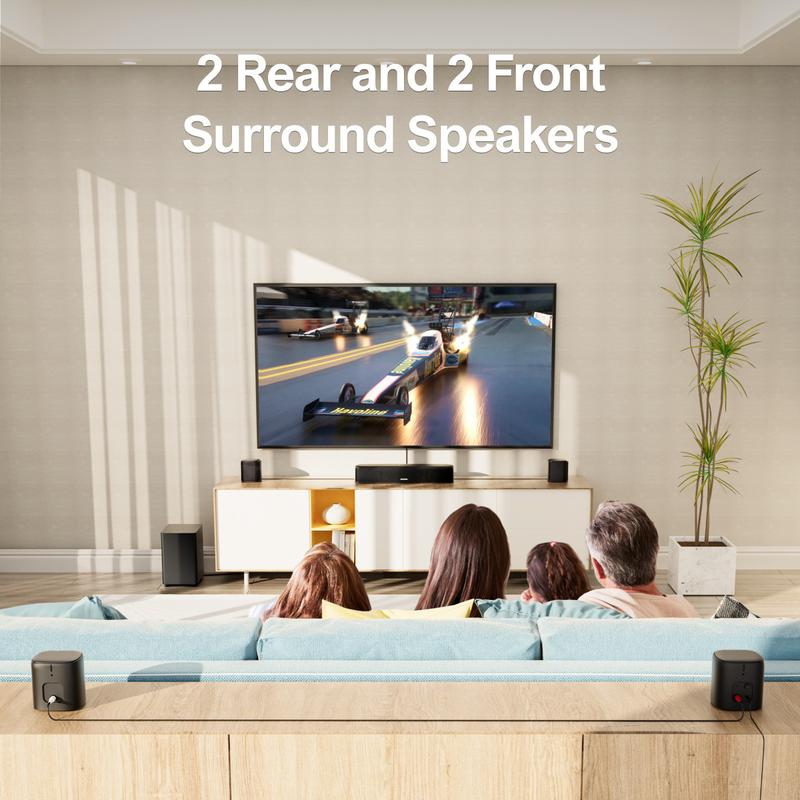 ULTIMEA Aura A40 7.1ch virtual surround sound bar with subwoofer.Sound bar for smart TV with 4 surround speakers. App control and multi-connection. Bluetooth speakers and audio systems for smartphones.Tv soundbar surround sound,Sound system