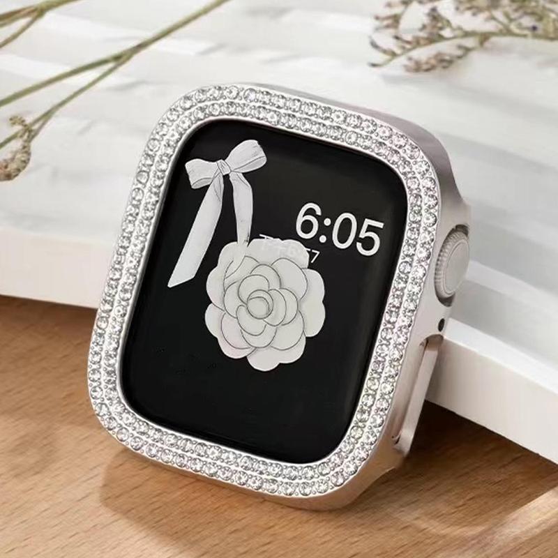 Rhinestone Decor Watch Case, Fashionable Wearable Accessories for Apple Watch Band, Smart Watch Protector Compatible with iWatch Ultra SE 9 8 7 6 5 4 3 2 1, Wearable Accessories