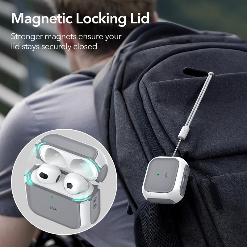 ESR for AirPods 4 Case (2024), Compatible with AirPods Pro 2nd 1st Generation (2023 2022 2019) Case (HaloLock),  Compatible with MagSafe, Full Drop Protection Cover with Lanyard