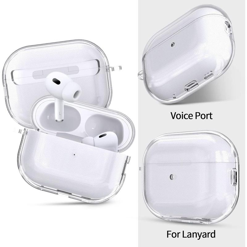 Airpods Pro 2nd Generation Case Cover, Clear Soft TPU Protective Cover Compatible with  AirPods Pro 2   Case with Keychain and Lanyard (Clear)