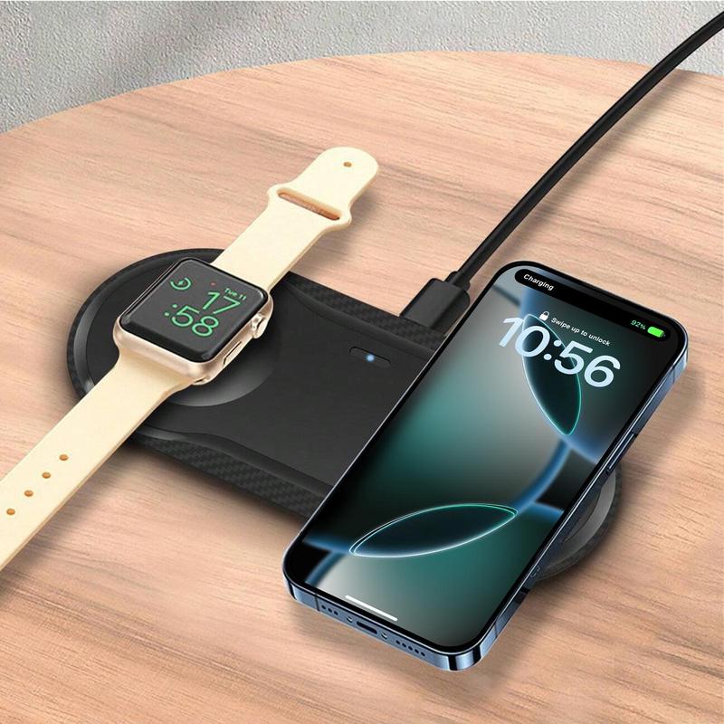 FDGAO 2-in-1 Wireless Charger Station, 20W Fast Charging Station, Dual Phone Charging Pad for iPhone & Apple Watch AirPods & Samsung Galaxy Watch