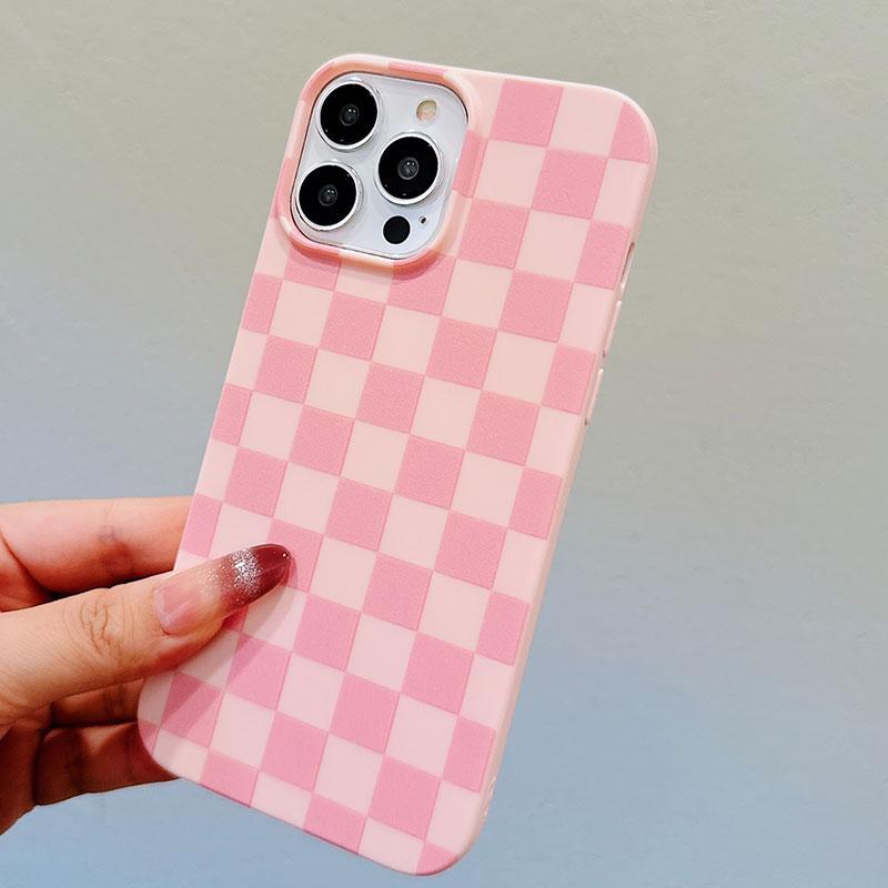 Checkerboard Pattern Phone Case, Anti-drop Cellphone Protective Case, All-inclusive Shockproof Mobile Phone Cover for iPhone 11 12 13 14 15 iPhone 16 Pro Case Series