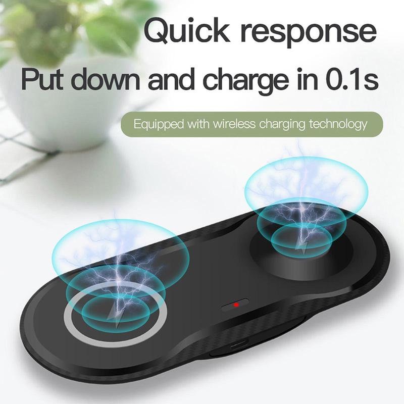 FDGAO 2-in-1 Wireless Charger Station, 20W Fast Charging Station, Dual Phone Charging Pad for iPhone & Apple Watch AirPods & Samsung Galaxy Watch