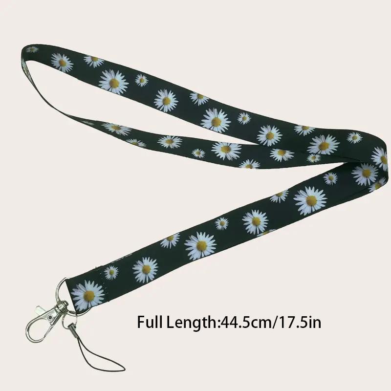 Daisy Pattern Phone Lanyard, Portable Flower Pattern Wrist Strap, Universal Phone Strap For Phone Card Bag Key