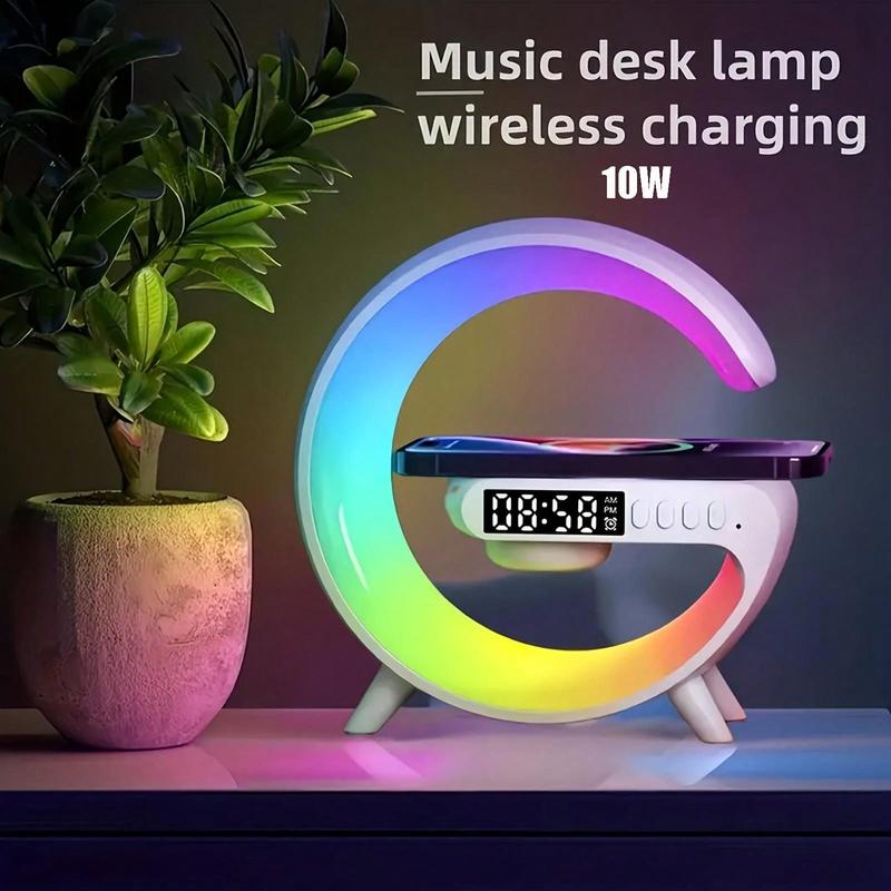 New Wireless Sunrise Alarm Speaker With RGB Rhythm Light, Fast Wireless Charger For IPhone, Perfect Wake-Up Table Lamp With Speaker For Bedroom, Mobile Phone Charger Various Electronic Products Supporting Wireless Charging