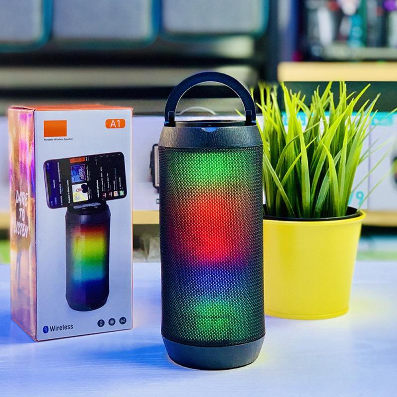 LED Color Light Wireless Bluetooth Portable Speaker with Colorful Display A1 for Universal Cell Phone And Bluetooth Device