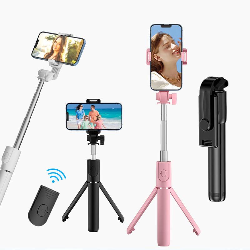 Portable Selfie Stick, 1 Count Wireless Remote Control Selfie Stick, Phone Tripod Stand for Travel, Selfie Accessories for iPhone & Android