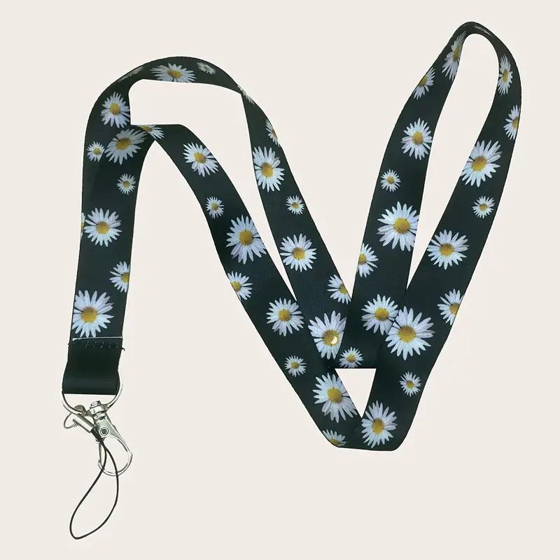 Daisy Pattern Phone Lanyard, Portable Flower Pattern Wrist Strap, Universal Phone Strap For Phone Card Bag Key