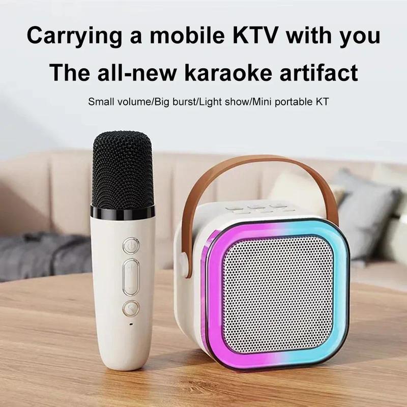 K12 Wireless Microphone Karaoke Machine Bluetooth Speaker KTV HIFI Stereo Sound RGB Colorful LED Lights For Outdoor Home Party Christmas Gift audio device